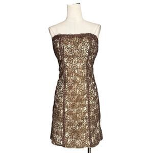 Crown of Hearts Floral Lace Strapless Mini Dress Sz 11 Whimsigoth Y2K